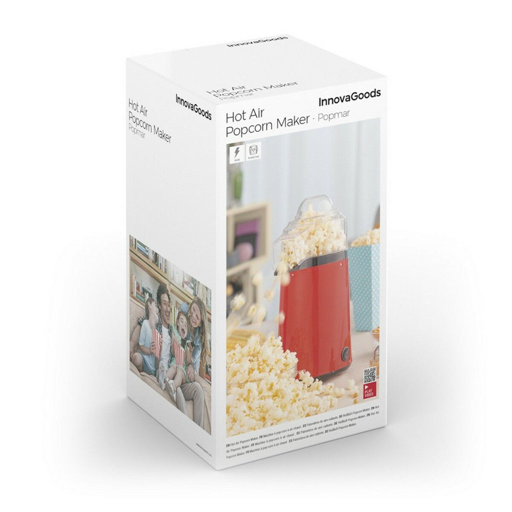 Packaging of the Hot Air Popcorn Maker Popmar InnovaGoods with product image and branding.