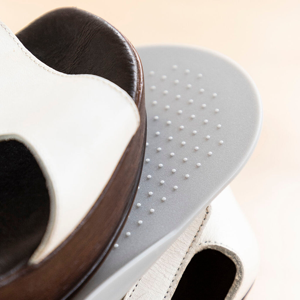 Close-up image highlighting the textured surface of the organizer which provides grip for shoes. The focus on the surface detail showcases the product's quality and utility.