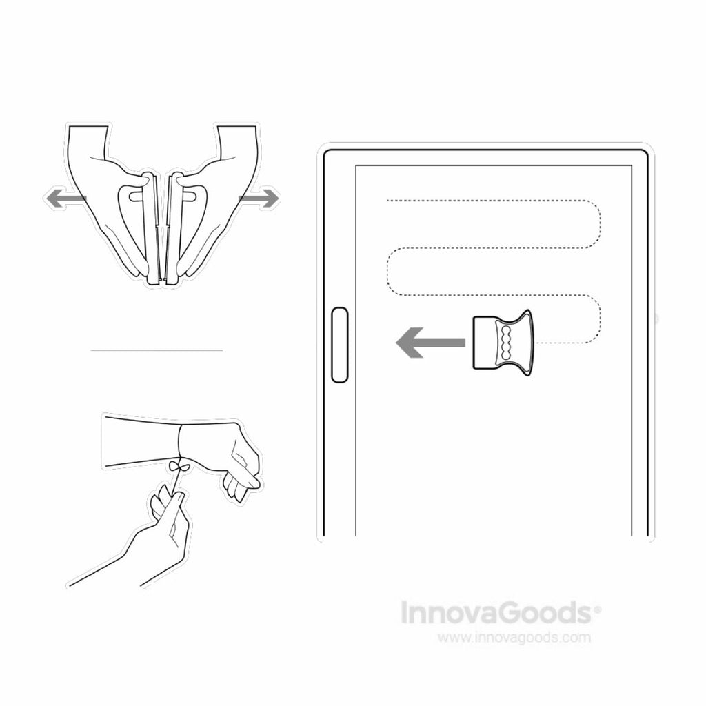Simple instructional illustration showing how to use the Magnetic Window Cleaner on glass. Includes diagrammatic directions and hand positioning.