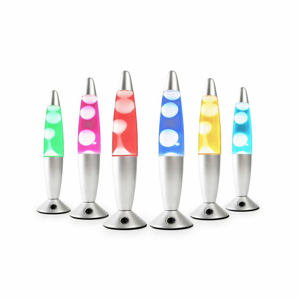 Multiple lamps in different LED colors shown side by side, emphasizing variety.