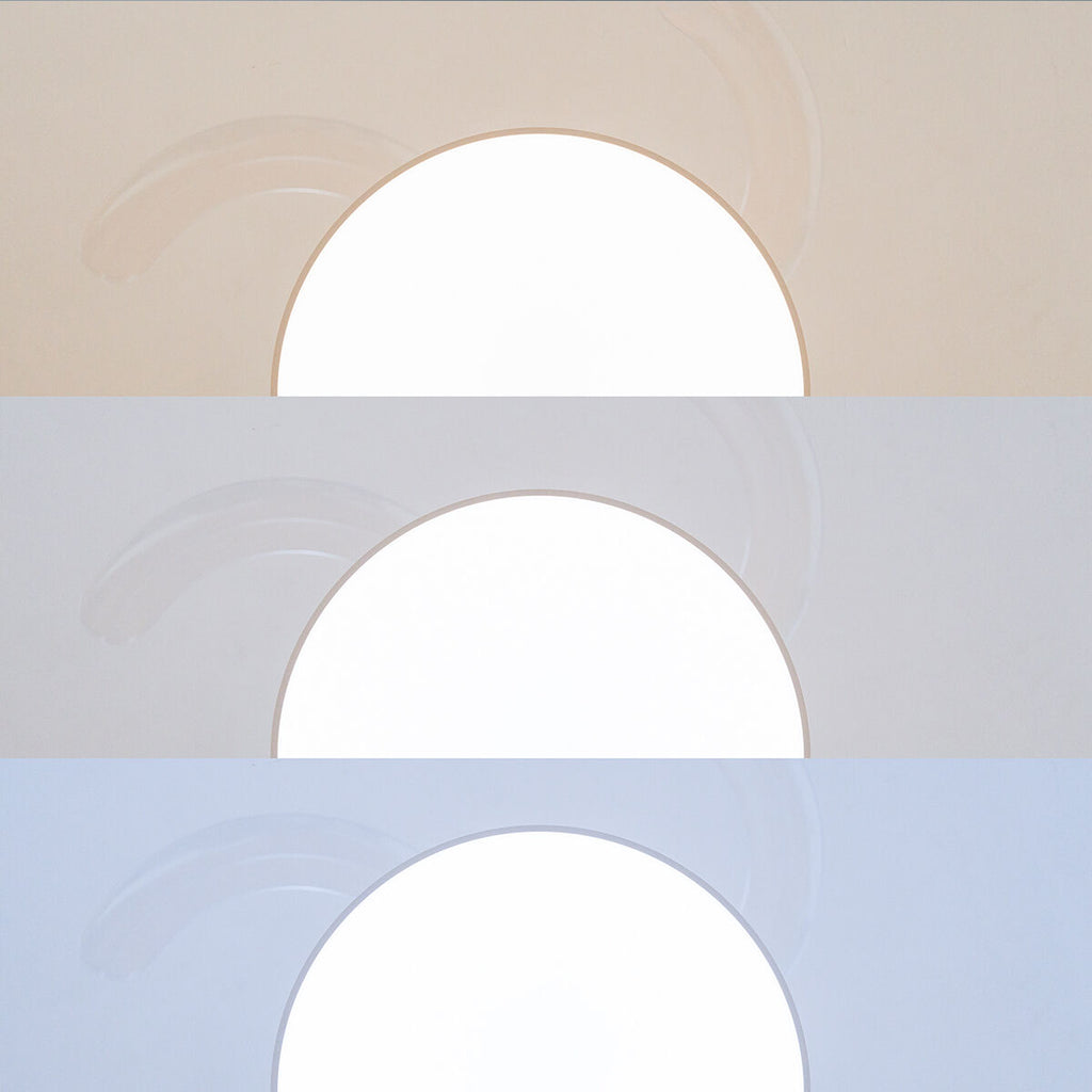 Detailed shot of lighting options showing different color temperatures of the LED light.